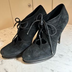 DVF Guardian Black Suede High Heel platforms